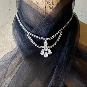 Antique Estate Art Deco Rhinestone Choker Necklace
